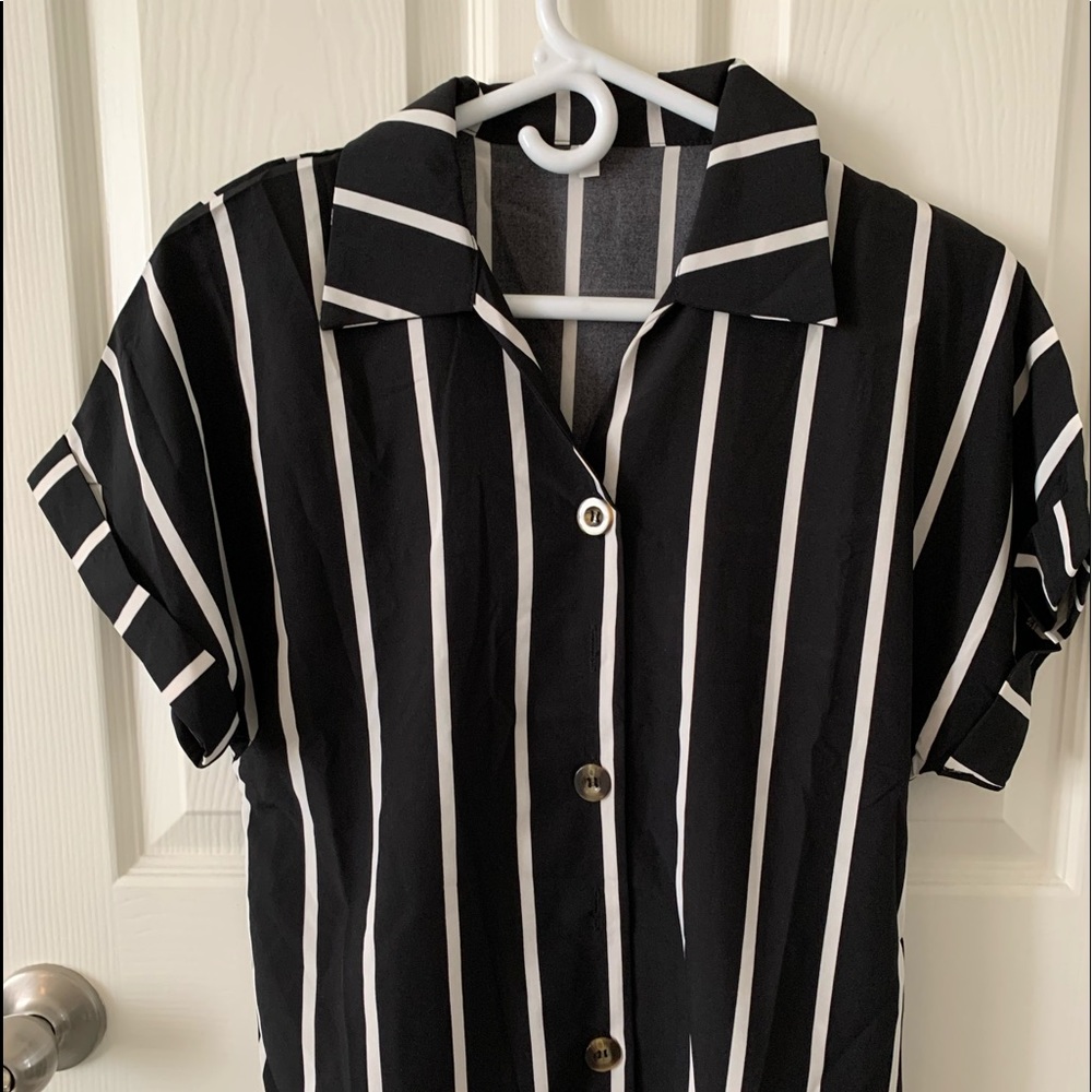 Black and white blouse